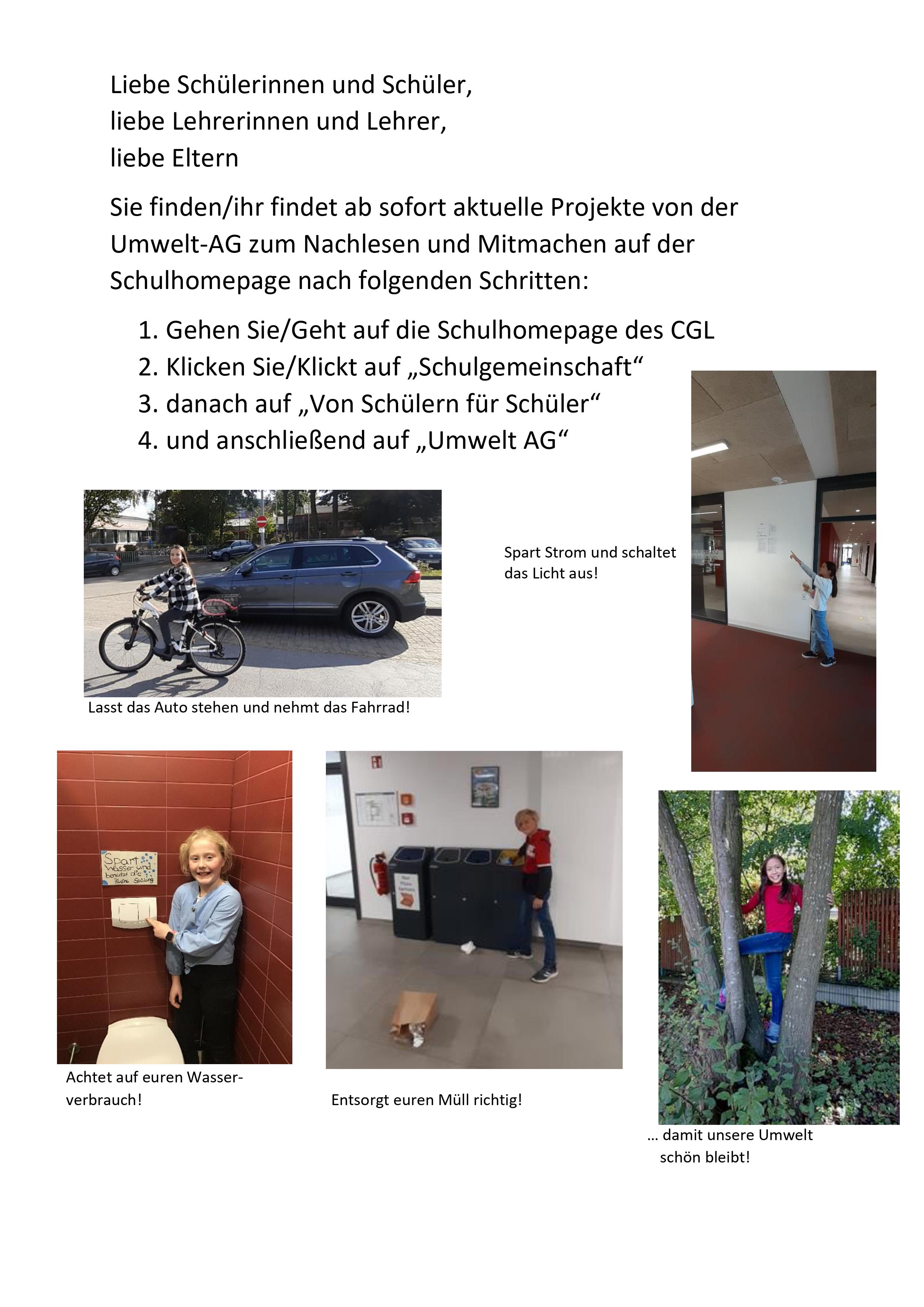 Plakat Umwelt AG fur Schulhomepage