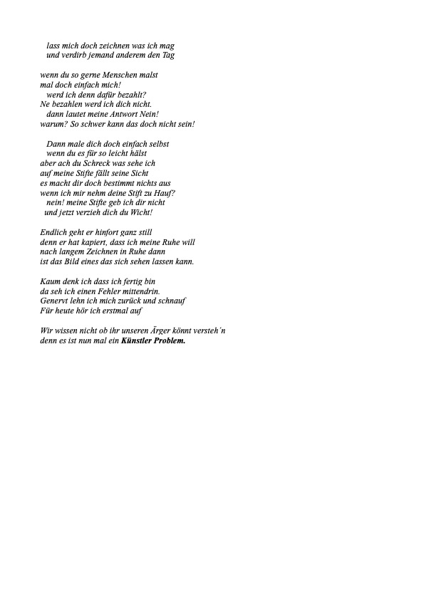 Kunstlerprobleme IIvon Mia Gerdes und Johanna Goer 9a